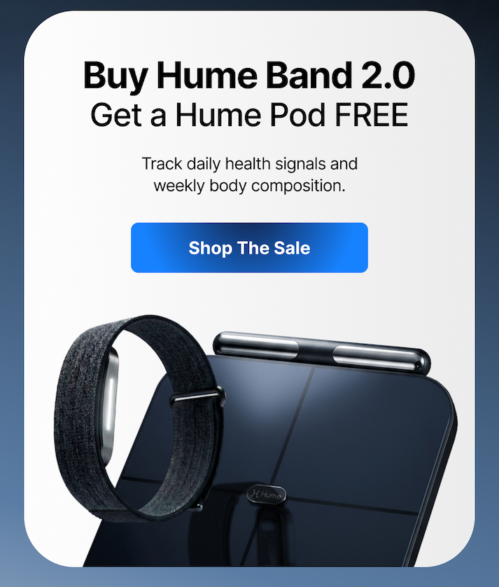 Pair Band 2.0 with Hume Pod to follow your daily health signals and weekly body composition together.