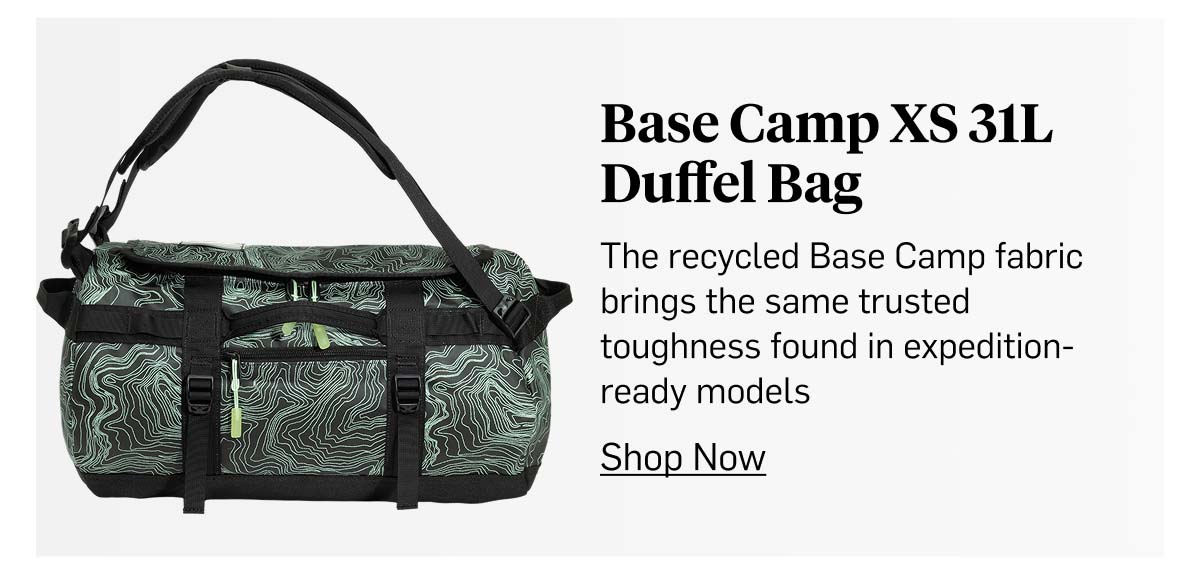 The North Face Base Camp XS 31L Duffel Bag: recycled fabric with expedition-ready toughness. Shop Now!