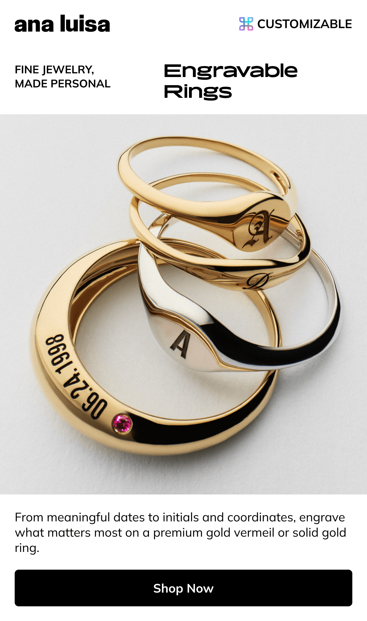 Engravable Rings