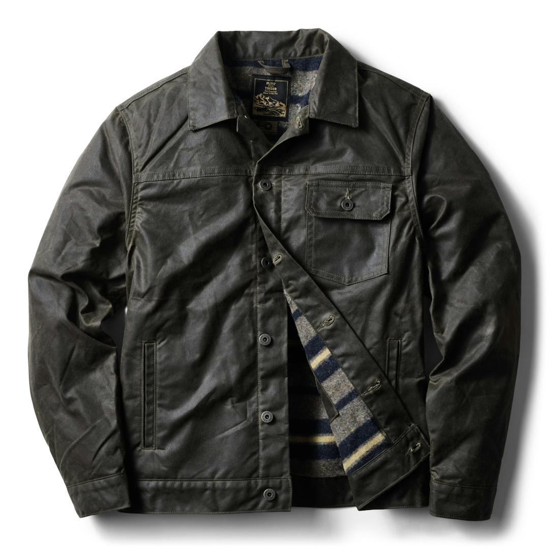 Japanese Wool-Lined Waxed Trucker Jacket