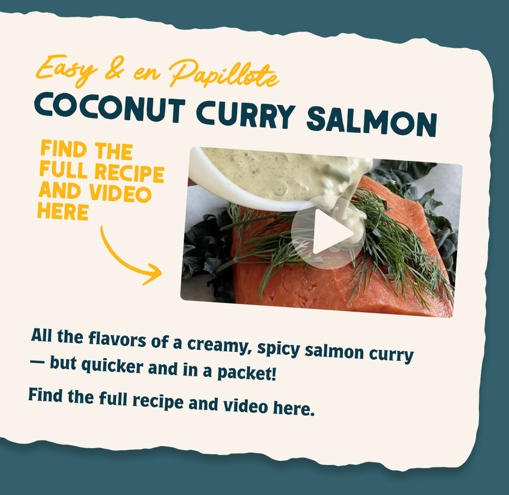 Easy & en Papillote Coconut Curry Salmon