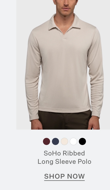 SoHo Ribbed Long Sleeve Polo