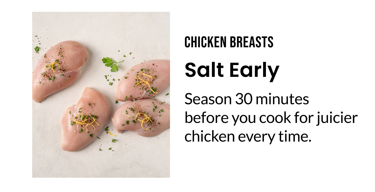 Chicken Breasts: Salt Early