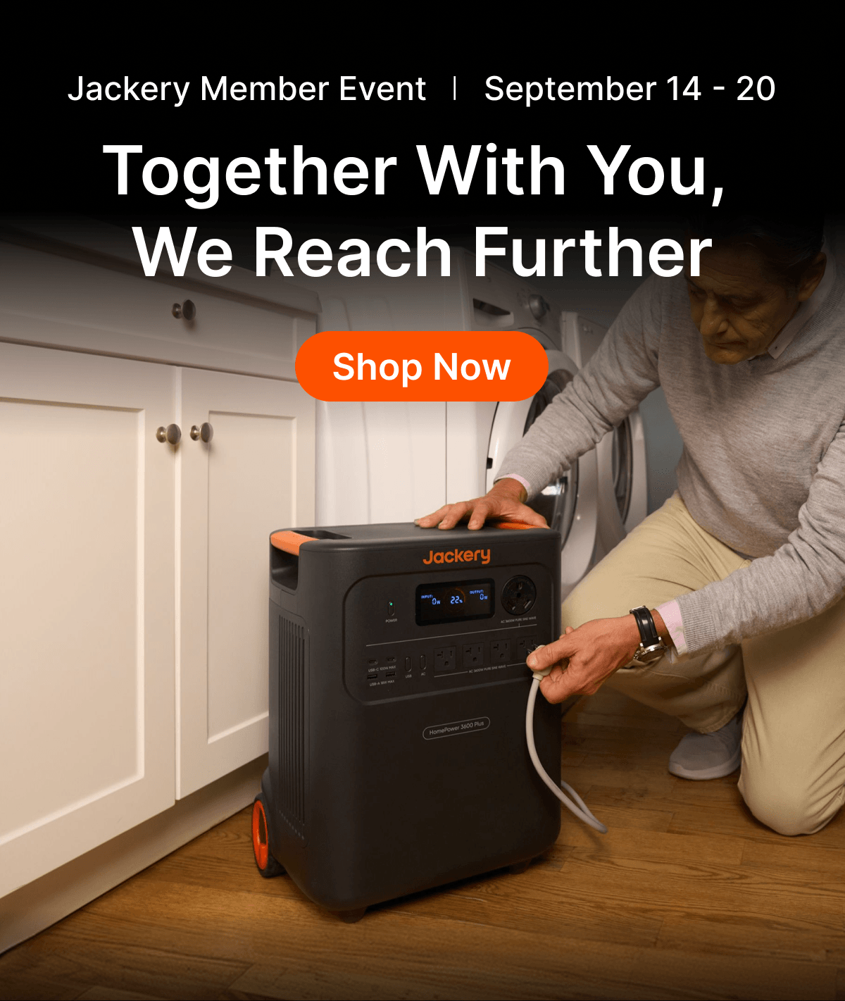 Jackery Labor Day Sale: Save up to 50% with a "Shop Now" button.