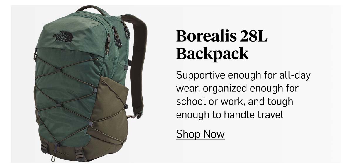 The North Face Borealis 28L Backpack: supportive for all-day wear, organized for school or work. Shop Now!