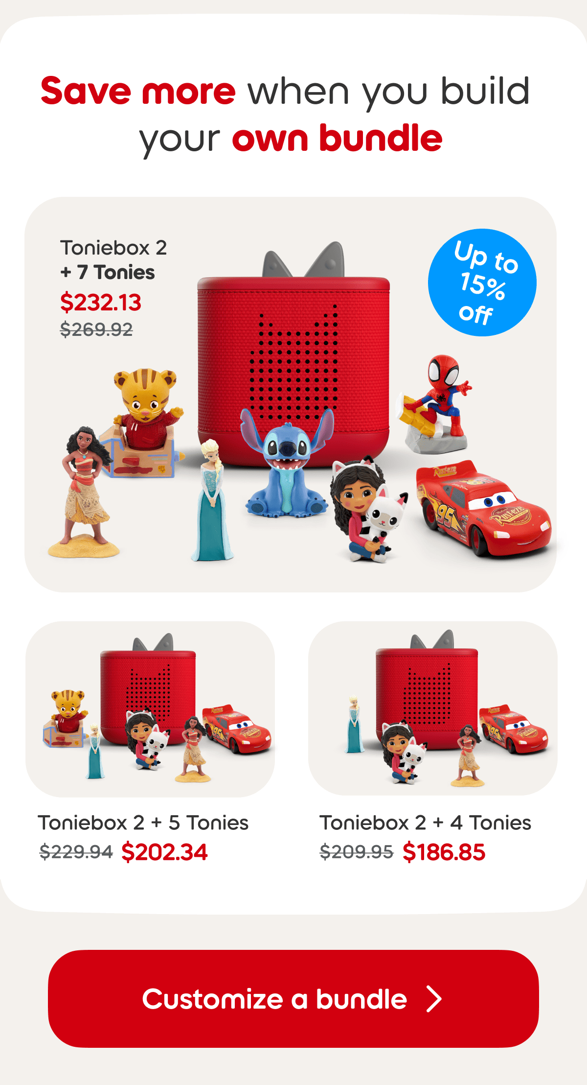 Save more when you build  your own bundle 