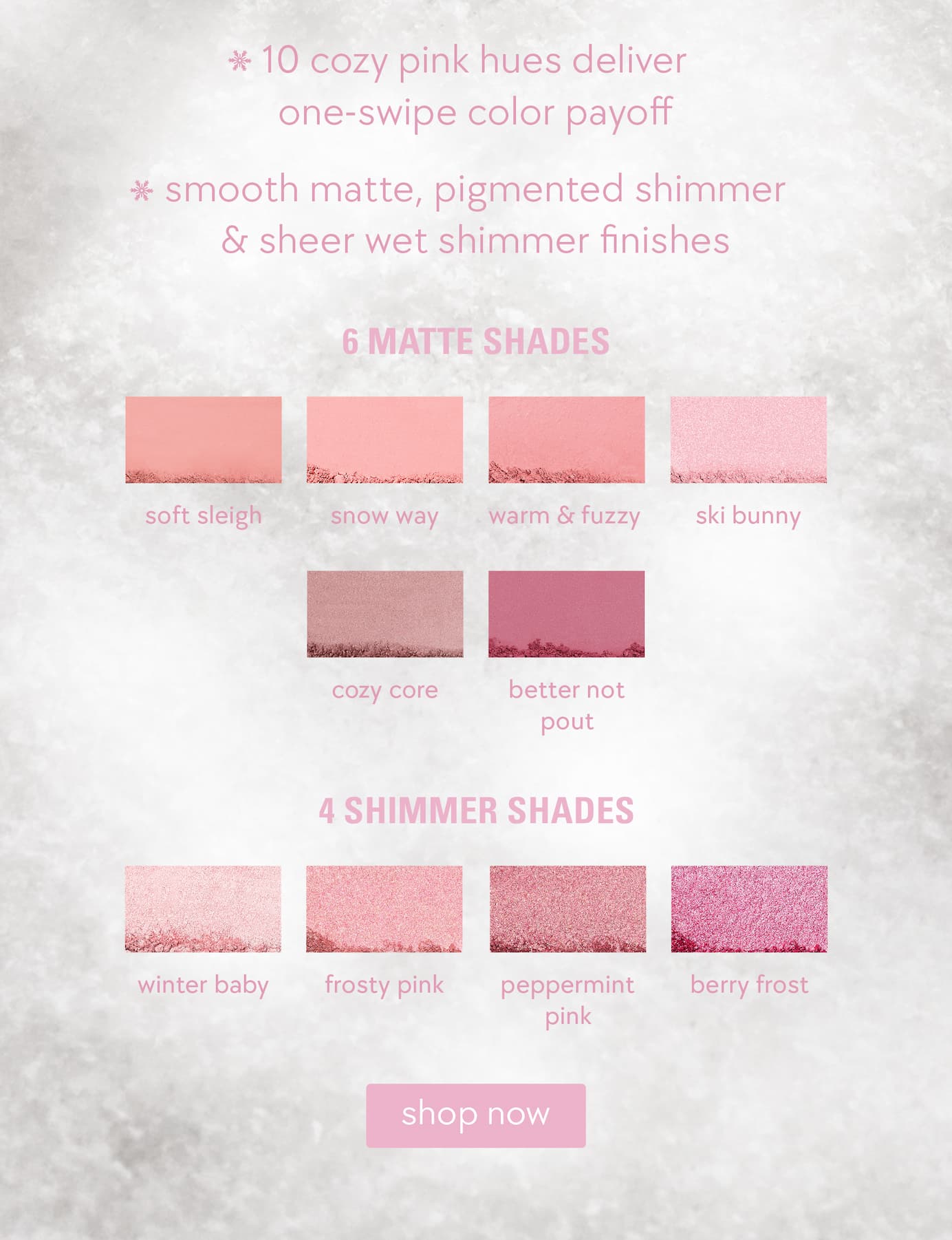 10 cozy pink hues deliver one-swipe color payoff
