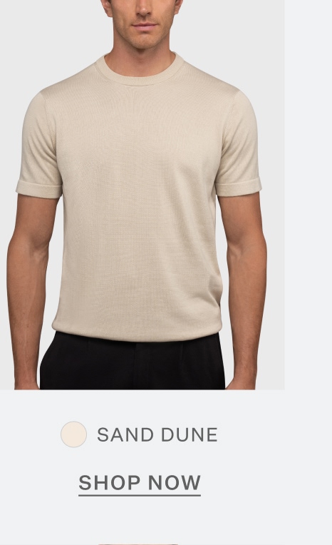 Riviera Luxe Knit Crewneck Tee - Sand Dune