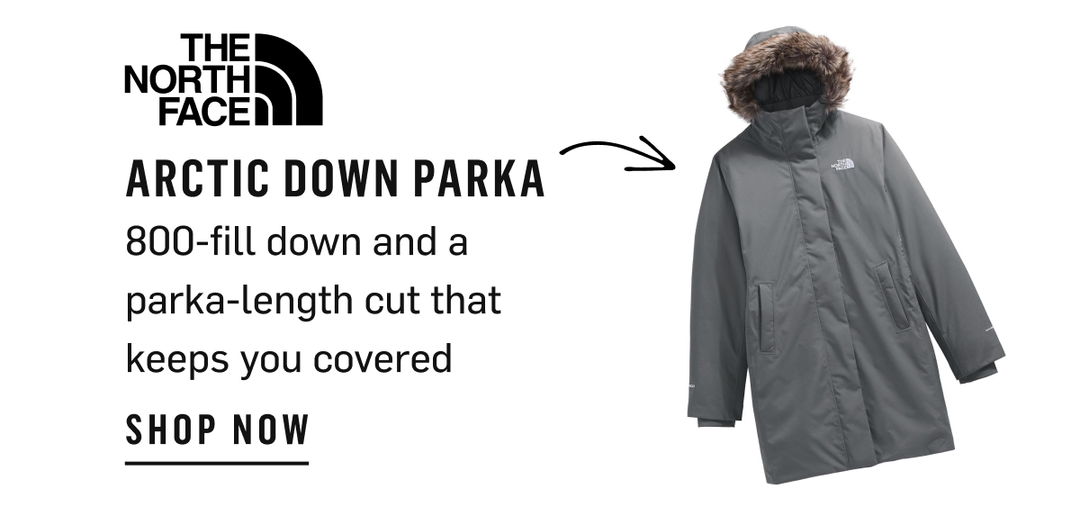 The North Face Arctic Down Parka: 800-fill down and a parka-length cut that keeps you covered. Shop Now!