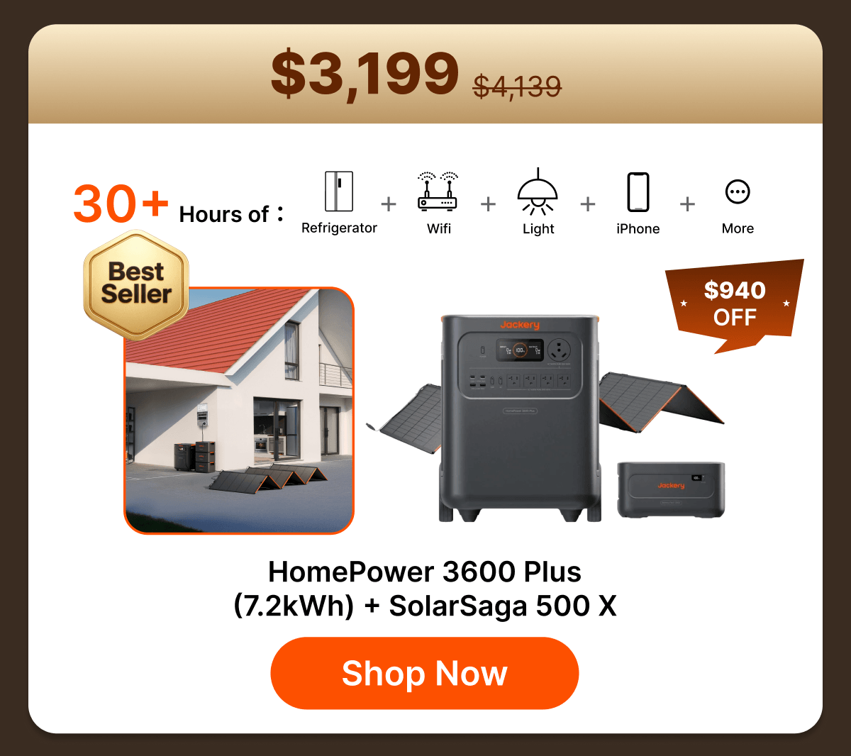 HomePower 3600 Plus (7.2kWh) + SolarSaga 500 X