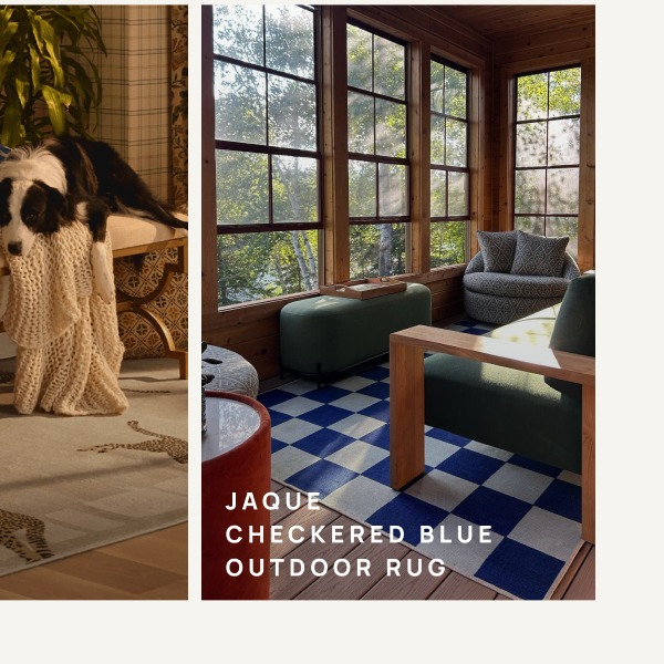 Jaque Checkered Blue Outdoor Rug | Save 10%