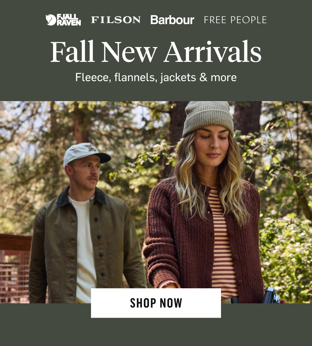 Fall New Arrivals: Fleece, flannels, jackets & more from Fj&auml;llr&auml;ven, Filson, Barbour, Free People. Shop Now!