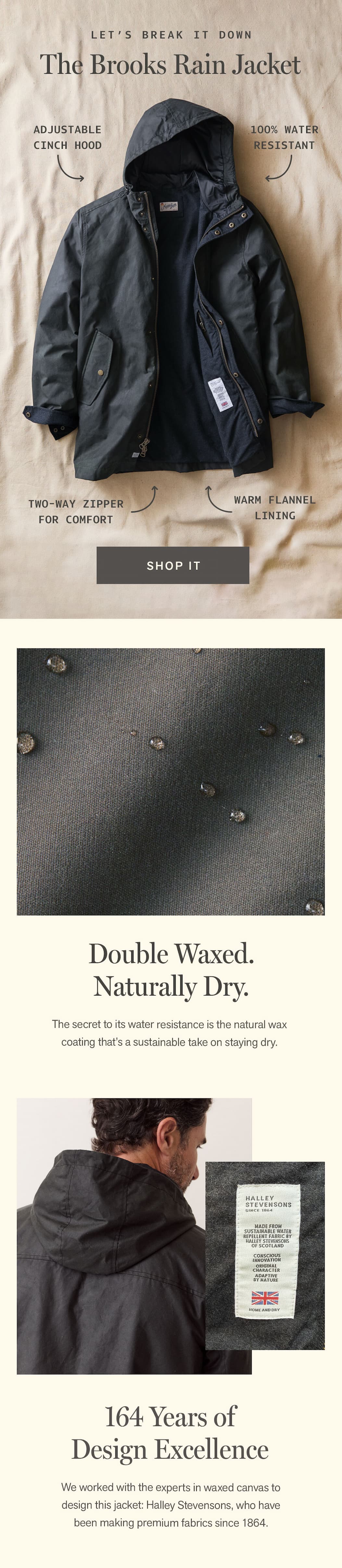 Double Waxed. Naturally Dry.