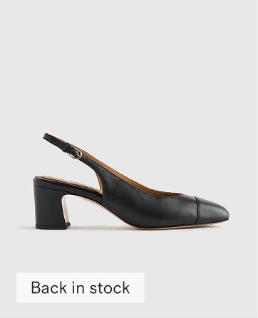 Italian Leather 65mm Cap Toe Slingback