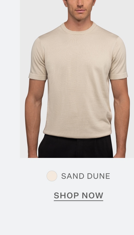 Riviera Luxe Knit Crewneck Tee - Sand Dune