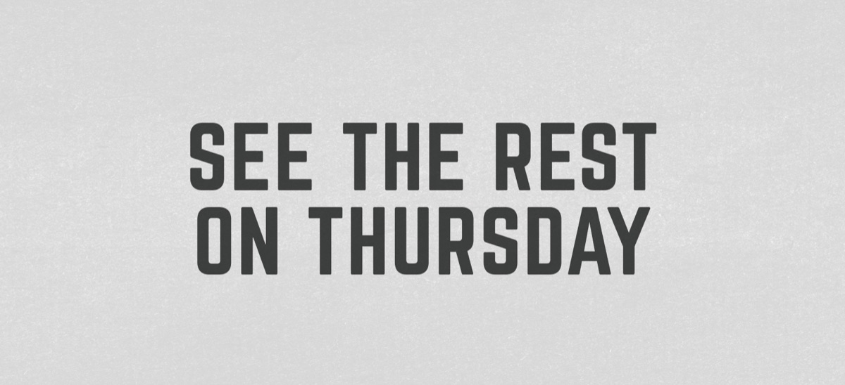 See the rest on Thursday.