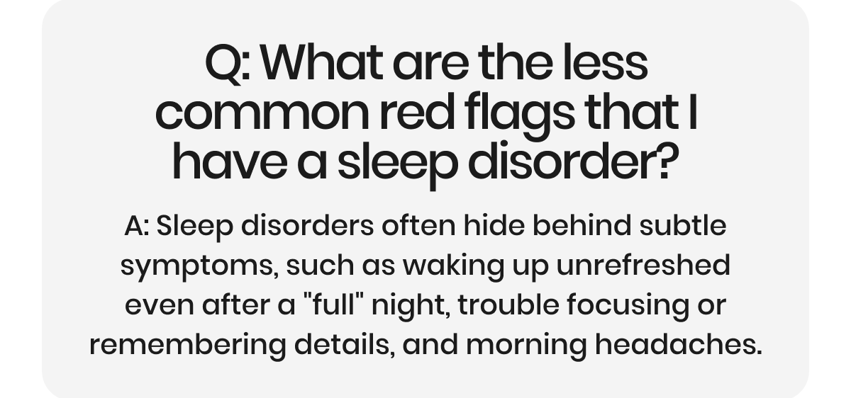 Sleep disorder red flags
