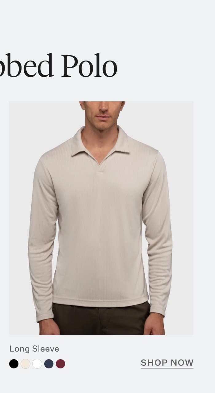 SoHo Ribbed Long Sleeve Polo