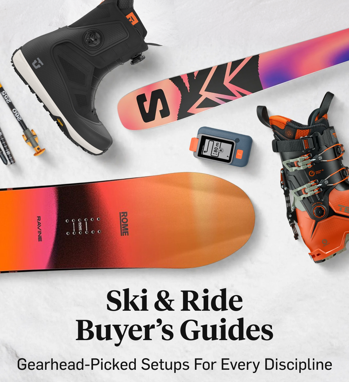 Ski & Ride Buyer's Guides: the best ski and snowboard setups of the year, discipline by discipline.