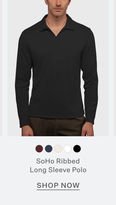 SoHo Ribbed Long Sleeve Polo