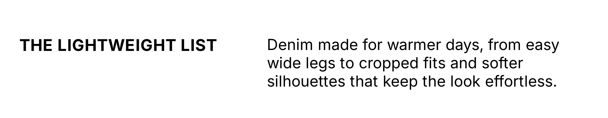Shop Lightweight Summer Denim