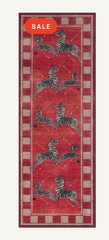 Zebras Red Rug