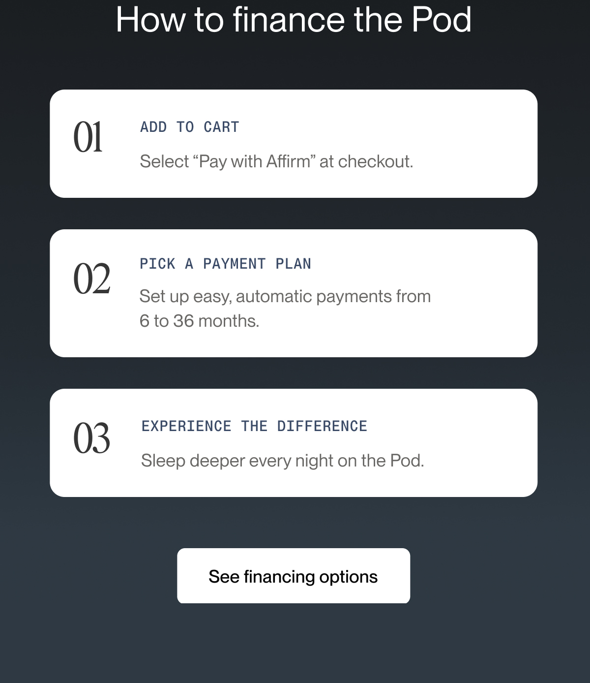 How to finance the Pod