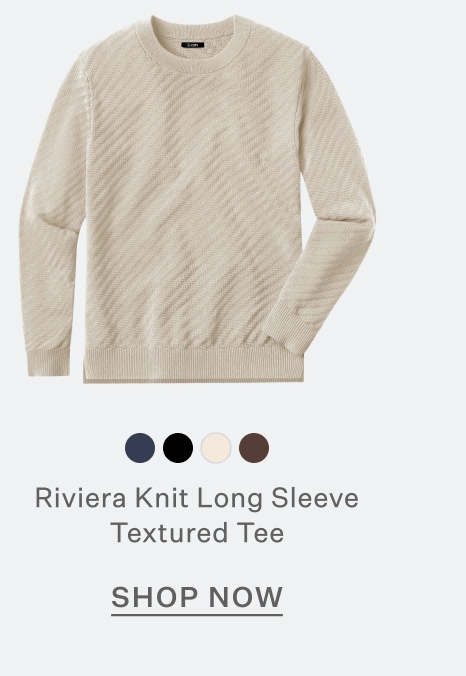Riviera Knit Long Sleeve Textured Tee