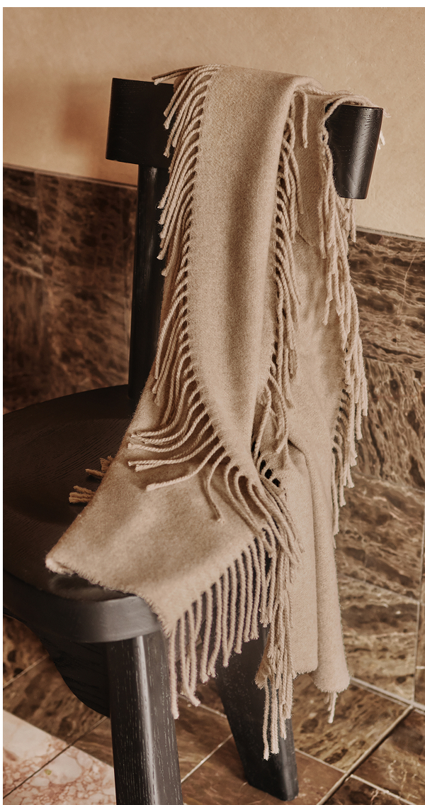 Recycled Cashmere Fringe Scarf