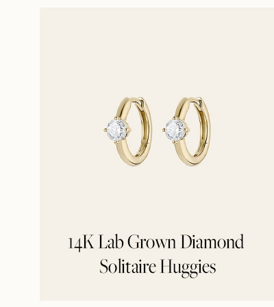 14K Lab Grown Diamond Solitaire Huggies