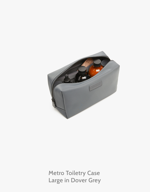 Metro Toiletry Case Large in Dover Grey.