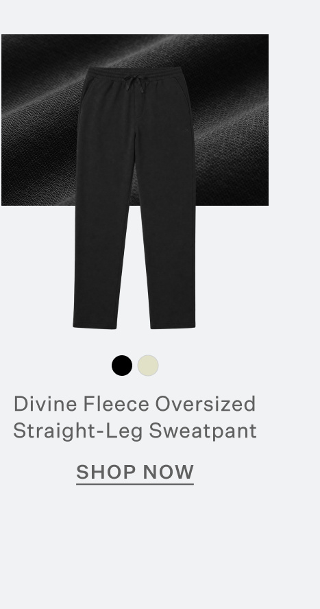 Divine Fleece Oversized Straight-Leg Sweatpant | Black | Shop Now