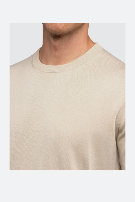 Riviera Luxe Knit Crewneck Long Sleeve Tee - Sand Dune