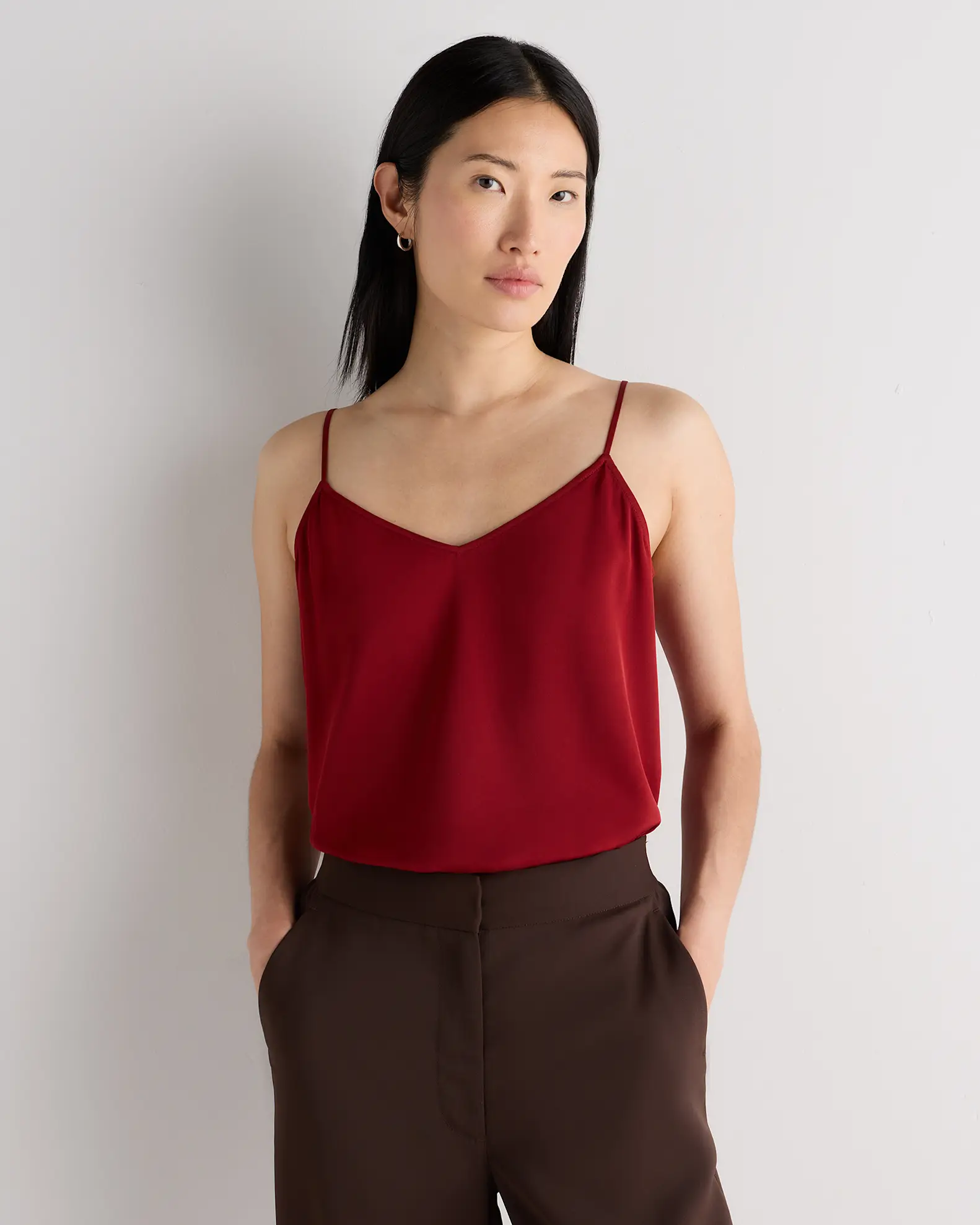 Washable Stretch Silk V-Neck Cami