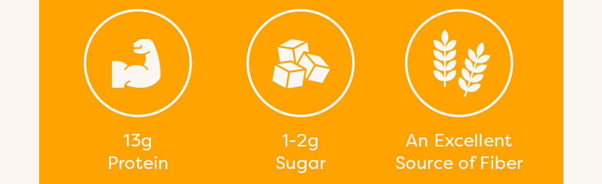 13g Protein | 1-2g Sugar | An Excellent Source of Fiber