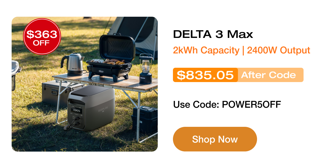 DELTA 3 Max 2kWh Capacity | 2400W Output $835 Final Price
