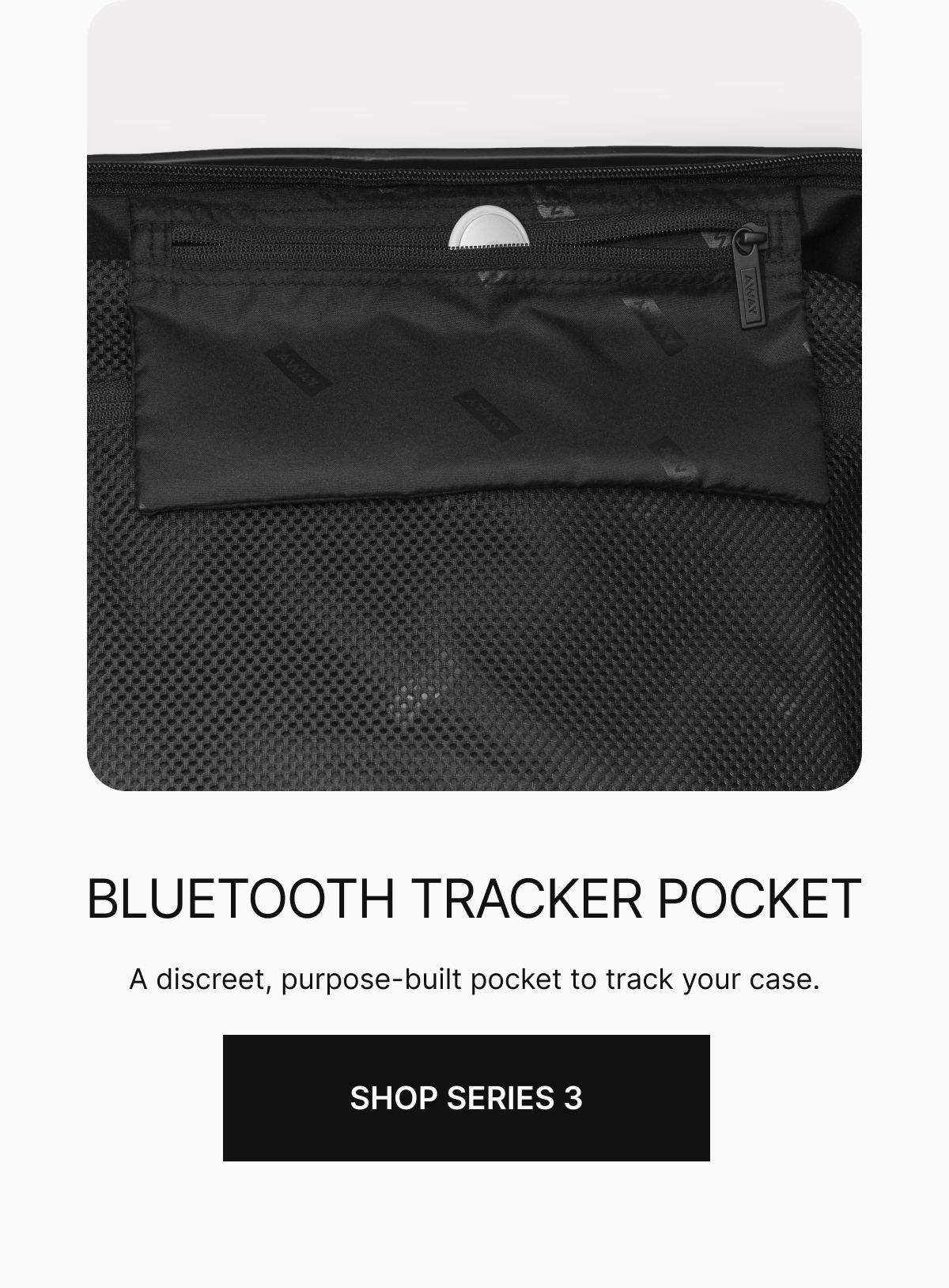 BLUETOOTH TRACKER POCKET |  A discreet, purpose-built pocket to track your case. 