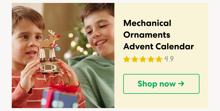 Mechanical Ornaments Advent Calendar. Explore simple mechanics by making 12 festive ornaments. Shop now.