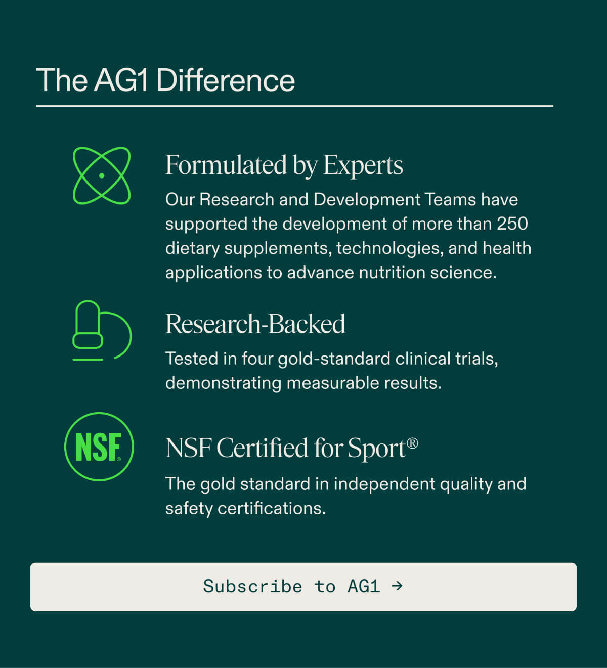 The AG1 Difference