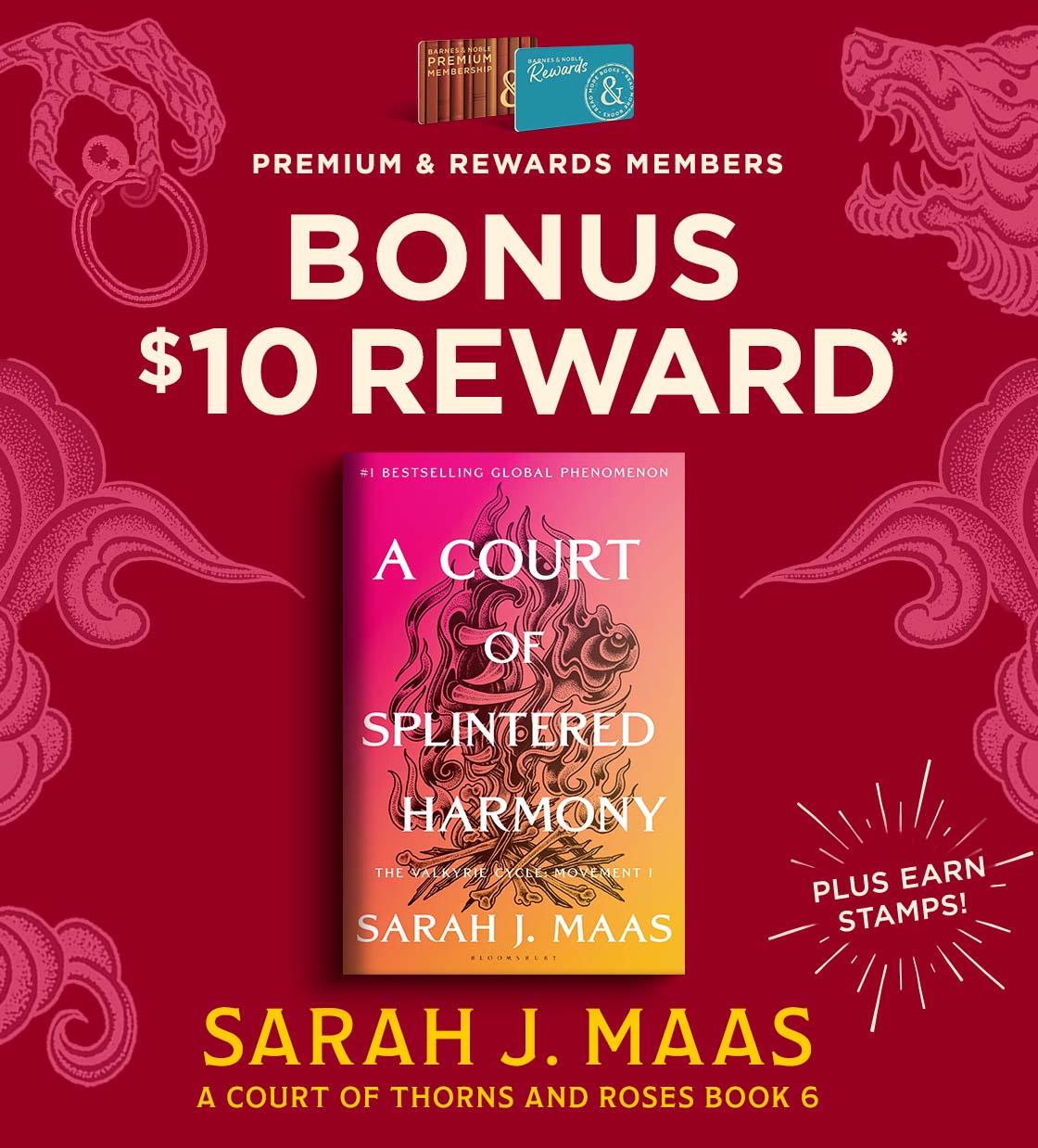 PREMIUM & REWARDS MEMBERS BONUS $10 REWARD; PLUS EARN STAMPS!  SARAH J. MAAS A COURT OF THORNES & ROSES BOOK 6 [A Court of Splintered Harmony]
