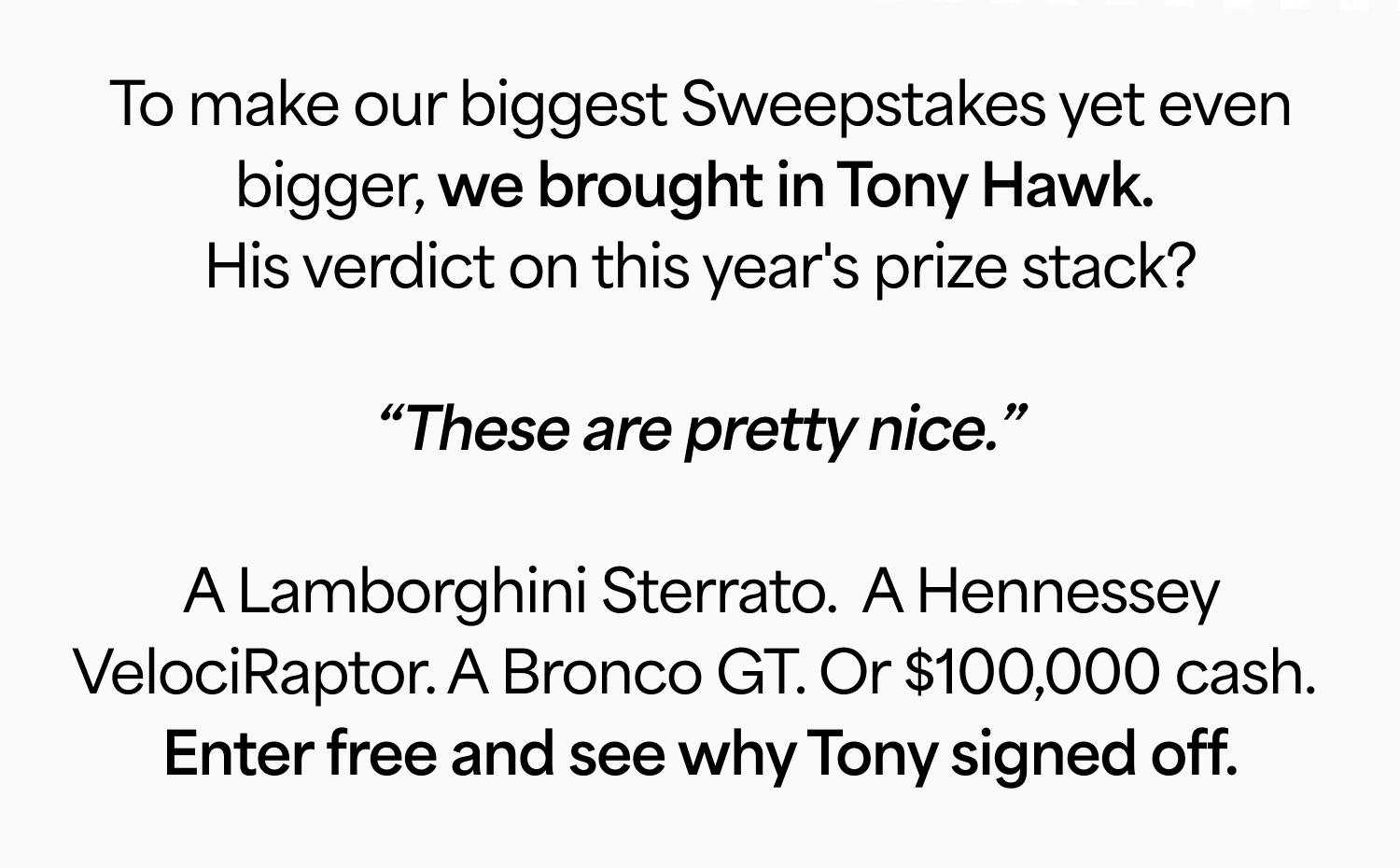 Tony Hawk-Approved | Enter to Win