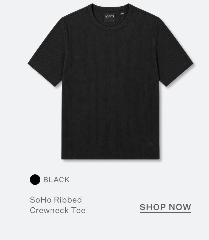 SoHo Ribbed Crewneck Tee - Black