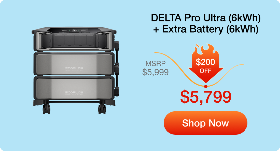 DELTA Pro Ultra (6kWh) + Extra Battery (6kWh)