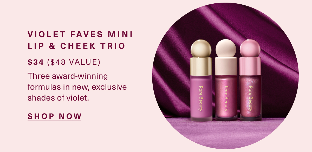 Violet Faves Mini Lip & Cheek Trio. Shop now.