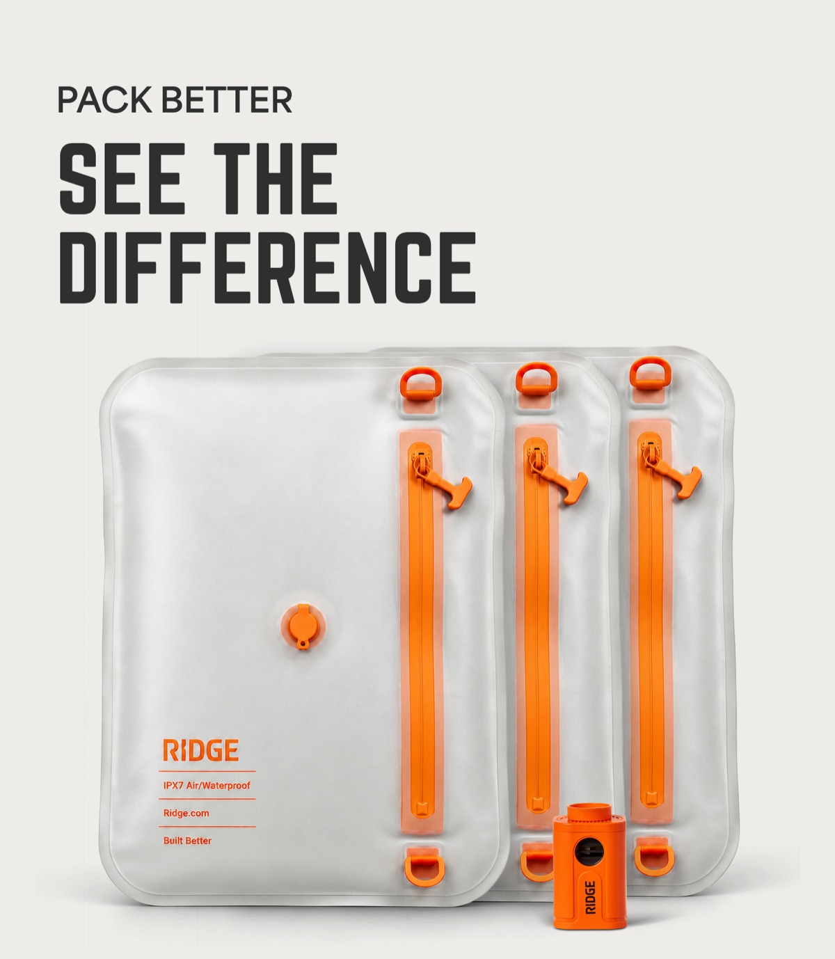 Pack better. See the difference. Vacuum Packing Set with pump.