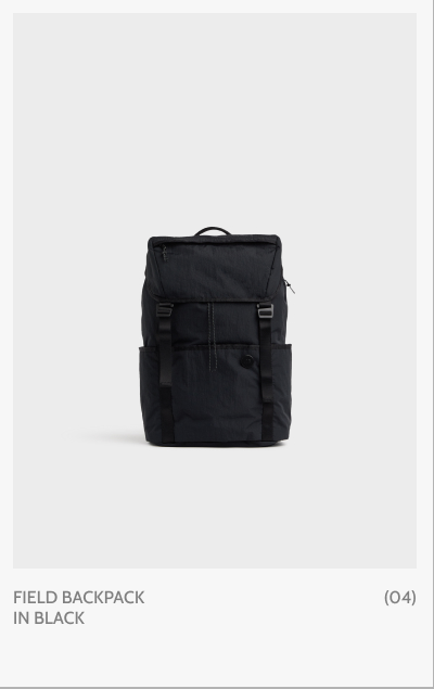 Field Backpack in Black. (04)