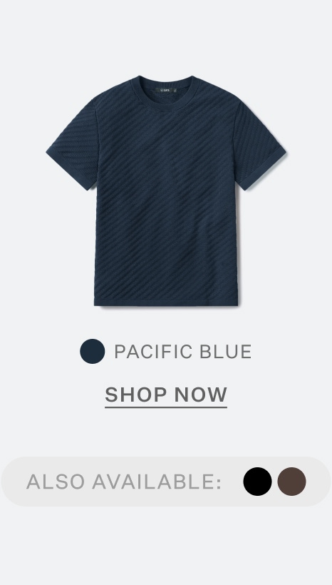 Riviera Knit Textured Tee - Pacific Blue