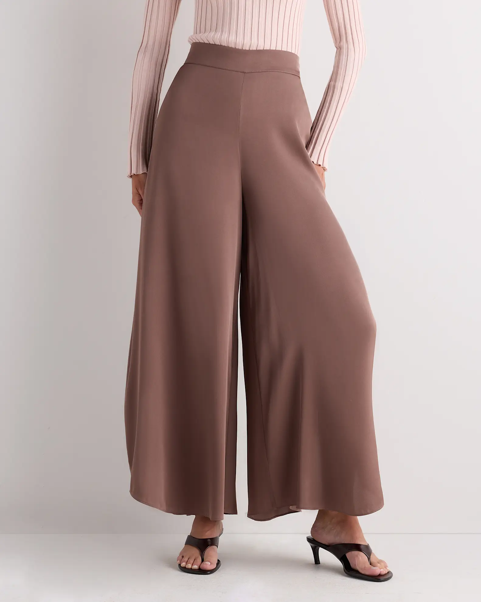 Washable Stretch Silk Palazzo Pants