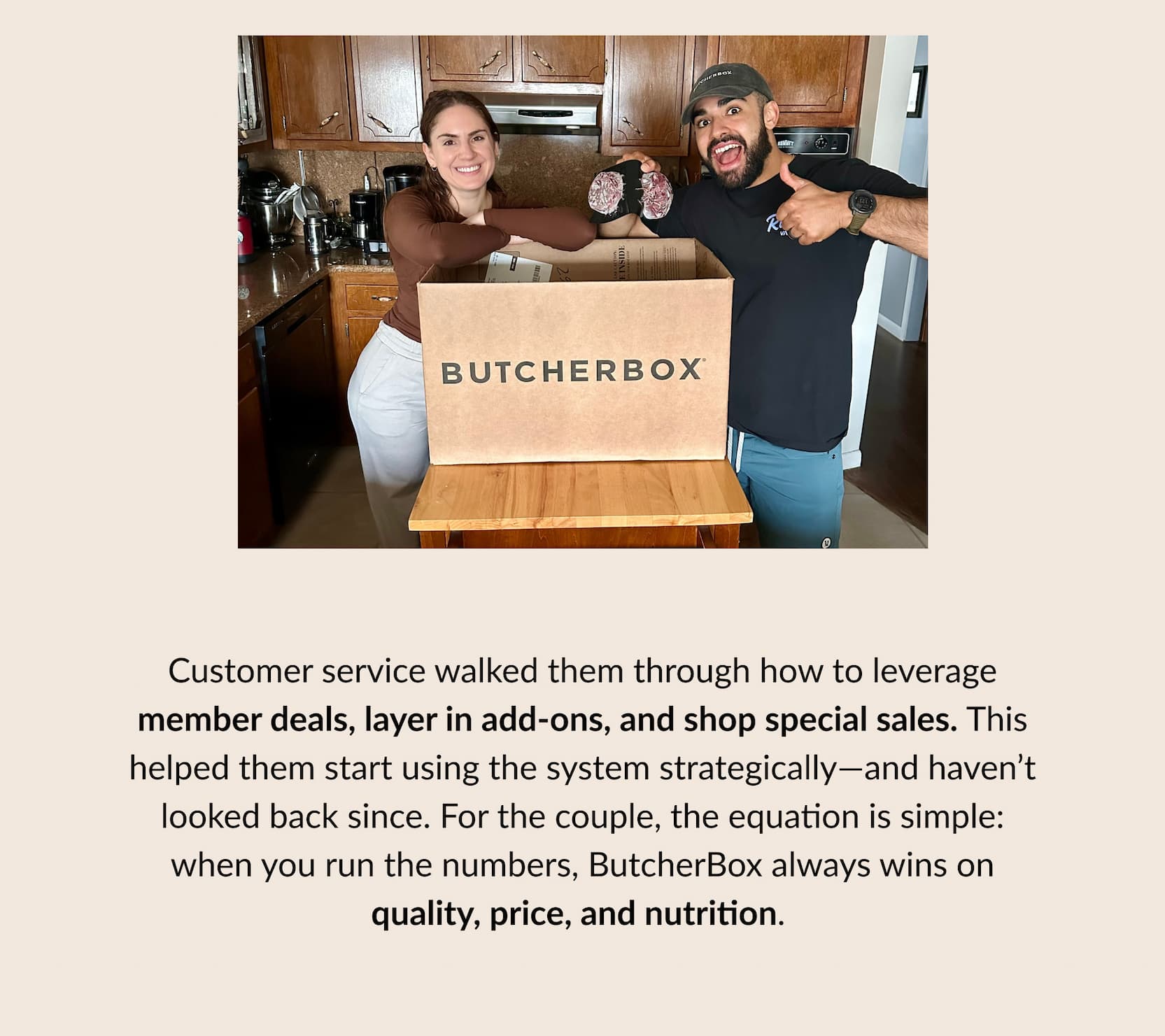 When you run the numbers, ButcherBox always wins on quality, price, and nutrition. 