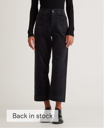 Organic Stretch Corduroy Cropped Wide Leg Pants